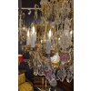Lustre cage « Oeil de Boeuf » dans le style Louis XV en Bronze Doré et Cristal Taillé vers 1880 18