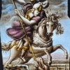Vitrail de style renaissance St Michel terrassant le dragon 11