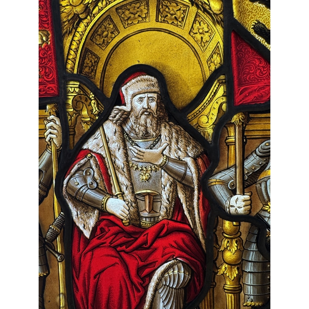 Vitrail style renaissance canton de Bern H48CM L36CM 5