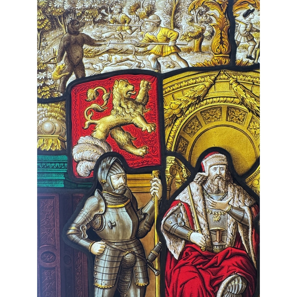Vitrail style renaissance canton de Bern H48CM L36CM 7