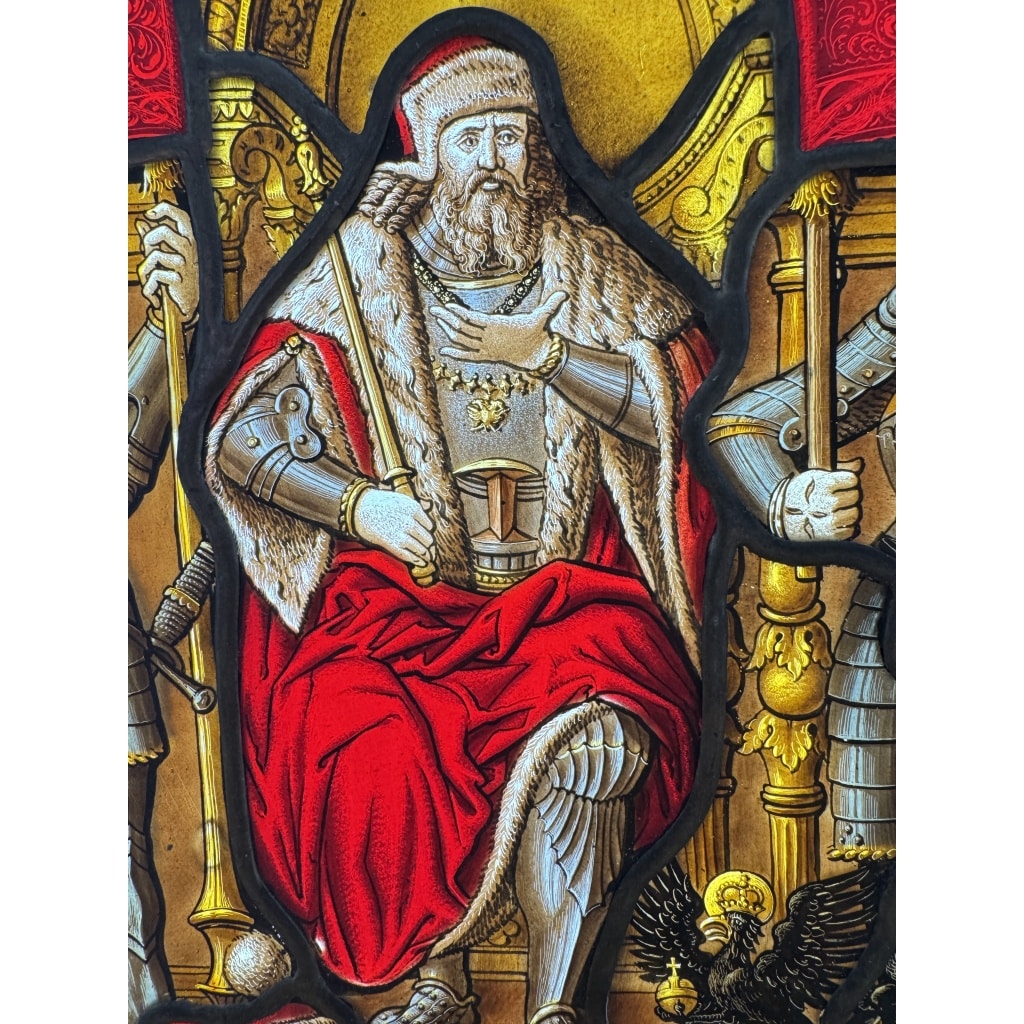 Vitrail style renaissance canton de Bern H48CM L36CM 9