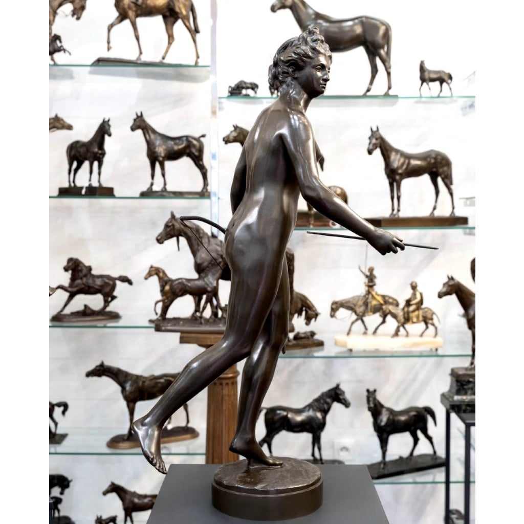 Sculpture – Diane Chasseresse , Jean – Antoine Houdon (1741-1828) – Bronze 7