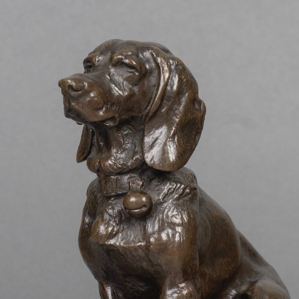 Sculpture – Basset Assis (Ravageot) , Emmanuel Frémiet (1824 -1910) – Bronze 8