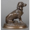 Sculpture – Basset Assis (Ravageot) , Emmanuel Frémiet (1824 -1910) – Bronze 19