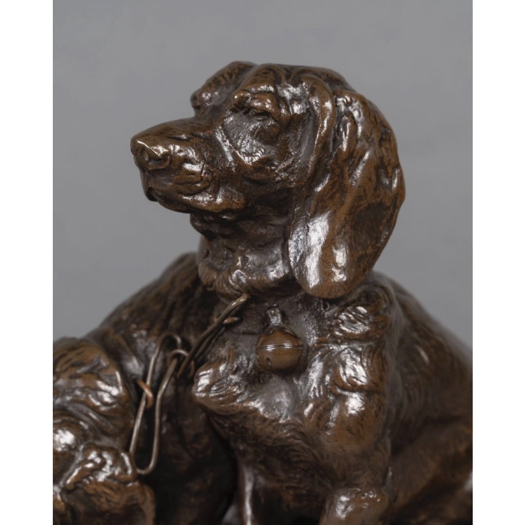 Sculpture – Groupe De Bassets , Ravageot Et Ravageode , Emmanuel Frémiet (1824 -1910) – Bronze 10