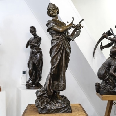 Sculpture – Sapho , Emmanuel Villanis (1858-1914) – Bronze