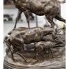 Sculpture – Famille De Cervidés , Hippolyte Heizler (1828-1871) – Bronze 15