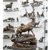 Sculpture – Famille De Cervidés , Hippolyte Heizler (1828-1871) – Bronze 16