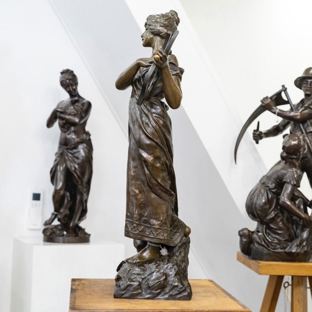 Sculpture – Sapho , Emmanuel Villanis (1858-1914) – Bronze 7