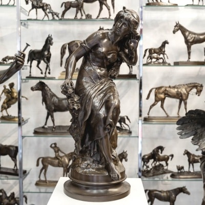 Sculpture – L’ Écoute , Mathurin Moreau (1822-1912) – Bronze