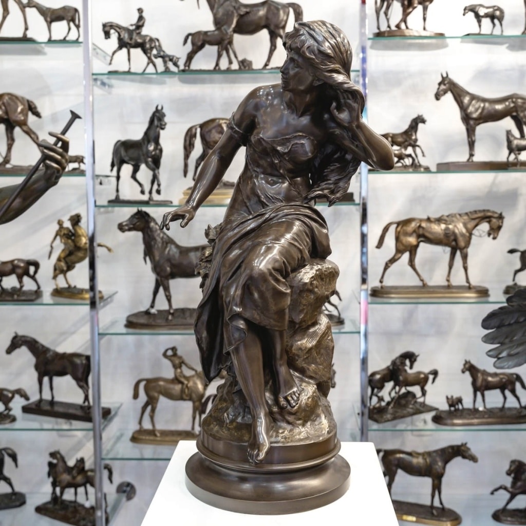 Sculpture – L’ Écoute , Mathurin Moreau (1822-1912) – Bronze 6