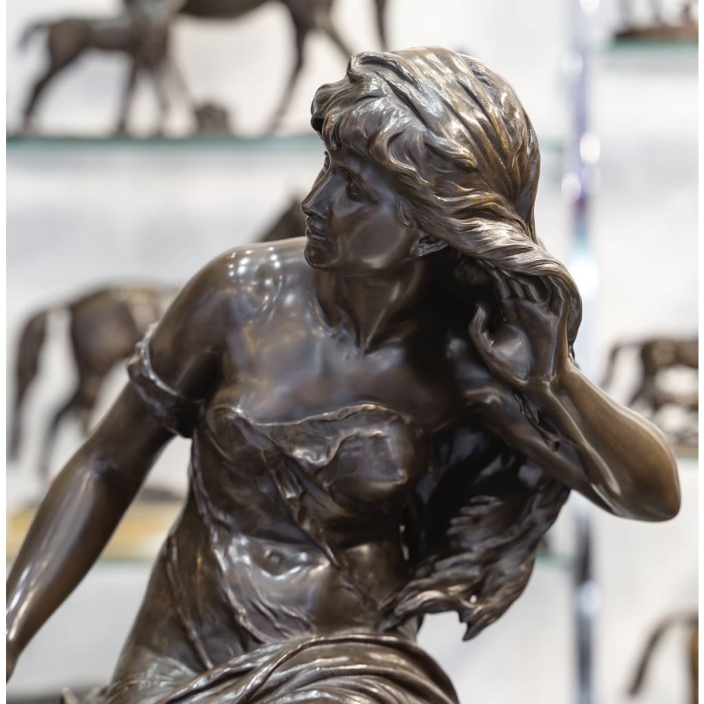 Sculpture – L’ Écoute , Mathurin Moreau (1822-1912) – Bronze 7