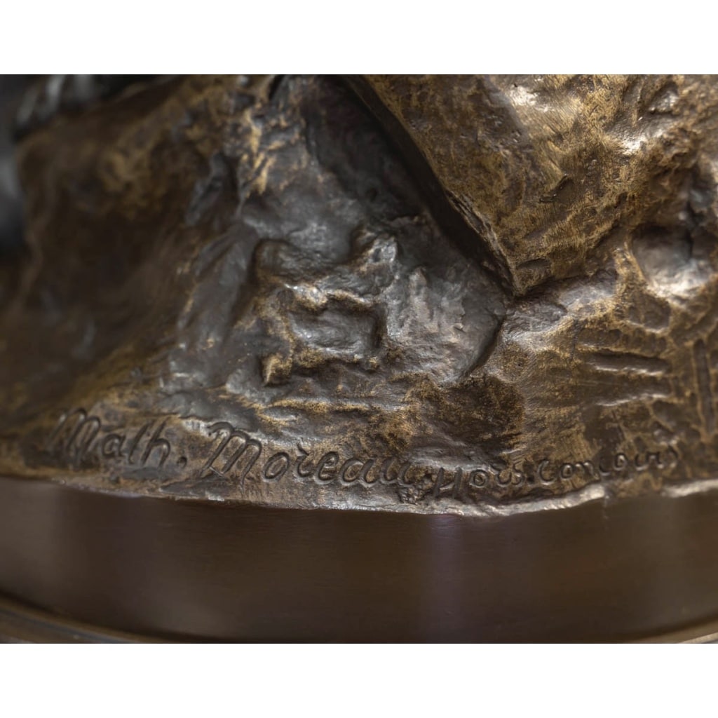Sculpture – L’ Écoute , Mathurin Moreau (1822-1912) – Bronze 9