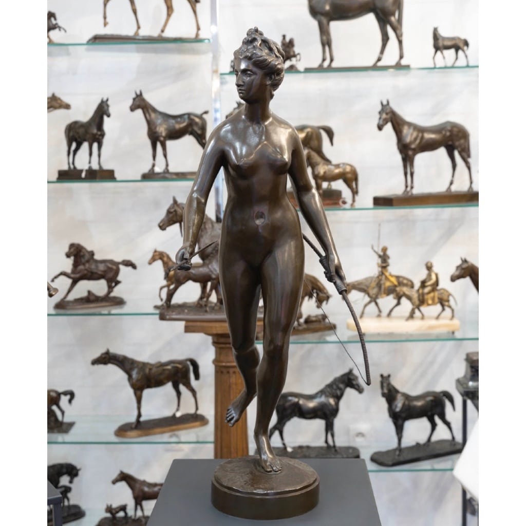 Sculpture – Diane Chasseresse , Jean – Antoine Houdon (1741-1828) – Bronze 2
