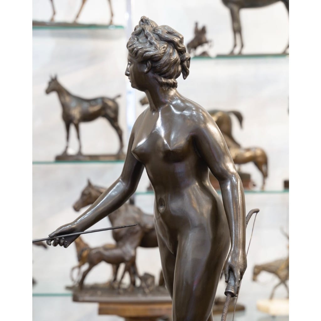 Sculpture – Diane Chasseresse , Jean – Antoine Houdon (1741-1828) – Bronze 5