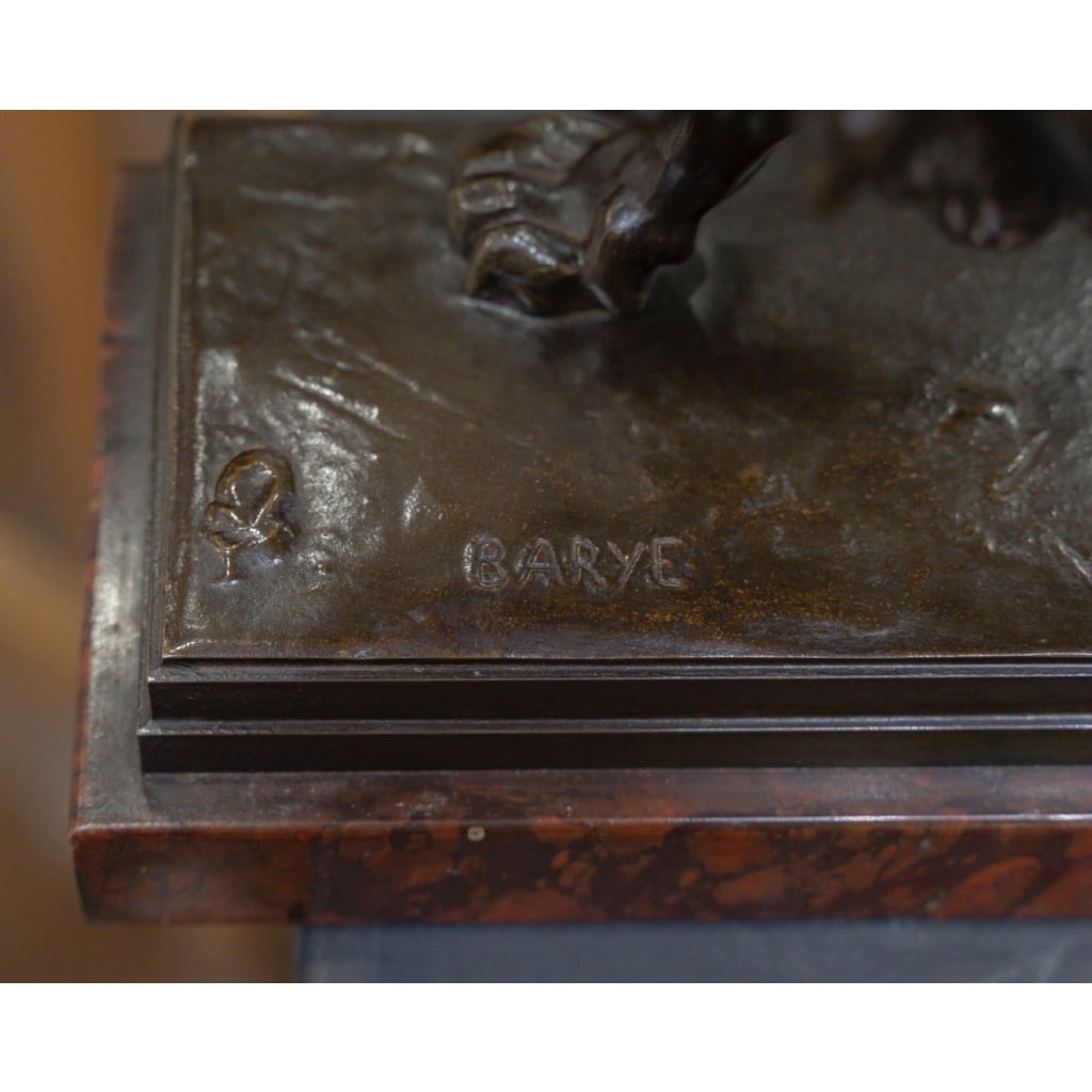 Sculpture – Le Lion Marchant , Antoine – Louis Barye (1795-1875) – Bronze 8