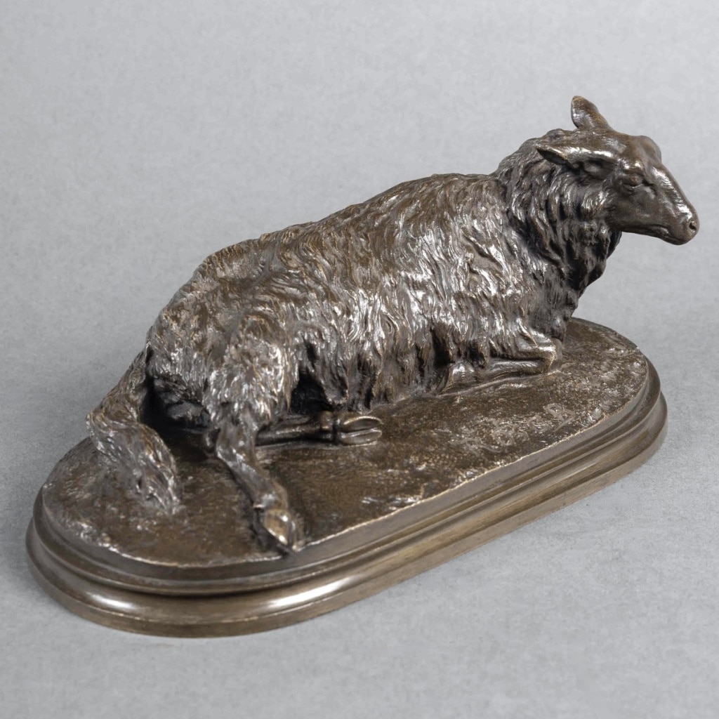 Sculpture – Mouton Couché , Rosa Bonheur (1822-1899) – Bronze 3