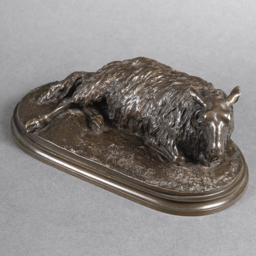 Sculpture – Mouton Couché , Rosa Bonheur (1822-1899) – Bronze 4