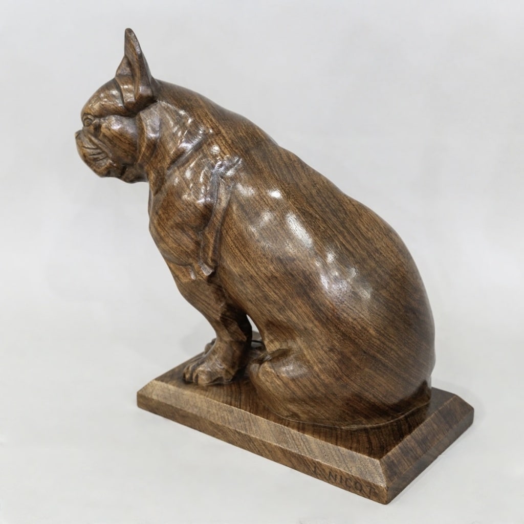Sculpture – Le Bouledogue , Louis Henri Nicot (1878-1944) – Bois 9