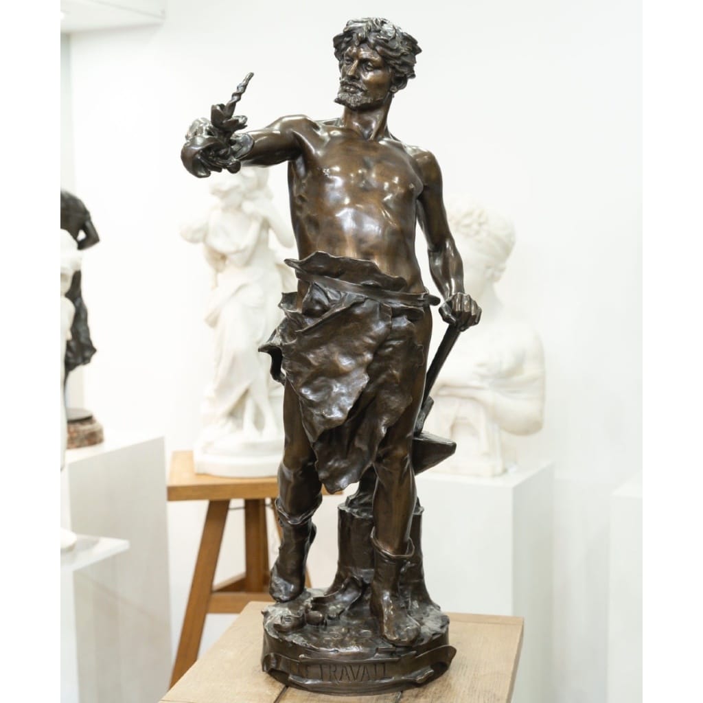 Sculpture – Le Travail , Eugène Marioton (1857-1933) – Bronze 2