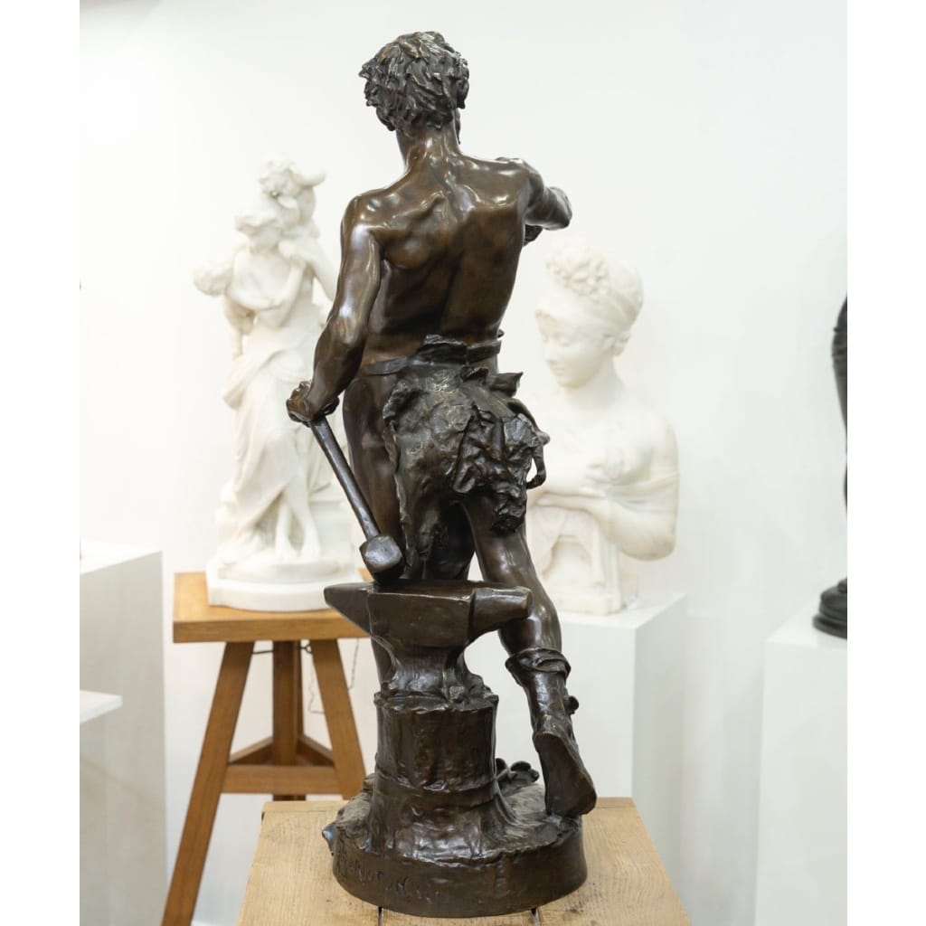 Sculpture – Le Travail , Eugène Marioton (1857-1933) – Bronze 6