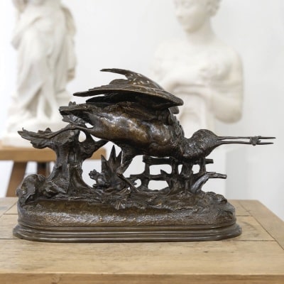 Sculpture – Bécasse À L’ Envol , Jules Moigniez (1835-1894) – Bronze