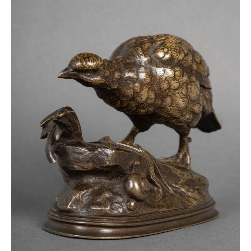 Sculpture – La Perdrix Et L’Escargot , Prosper Lecourtier (1851-1924) – Bronze 3 Sculpture – La Perdrix Et L’Escargot , Prosper Lecourtier (1851-1924) – Bronze 3
