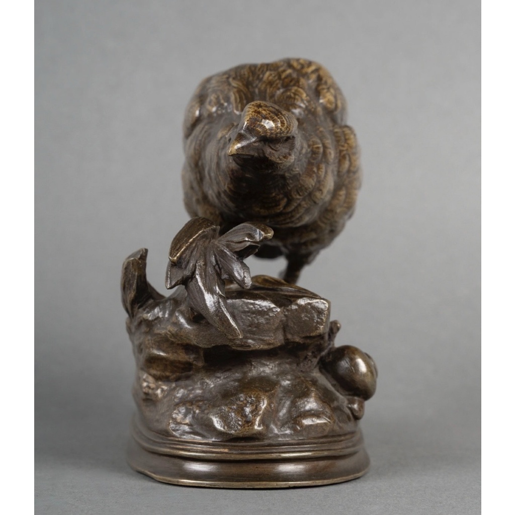 Sculpture – La Perdrix Et L’Escargot , Prosper Lecourtier (1851-1924) – Bronze 4 Sculpture – La Perdrix Et L’Escargot , Prosper Lecourtier (1851-1924) – Bronze 4