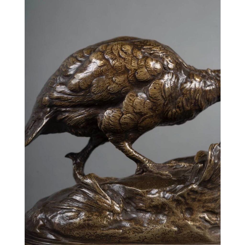 Sculpture – La Perdrix Et L’Escargot , Prosper Lecourtier (1851-1924) – Bronze 8 Sculpture – La Perdrix Et L’Escargot , Prosper Lecourtier (1851-1924) – Bronze 8
