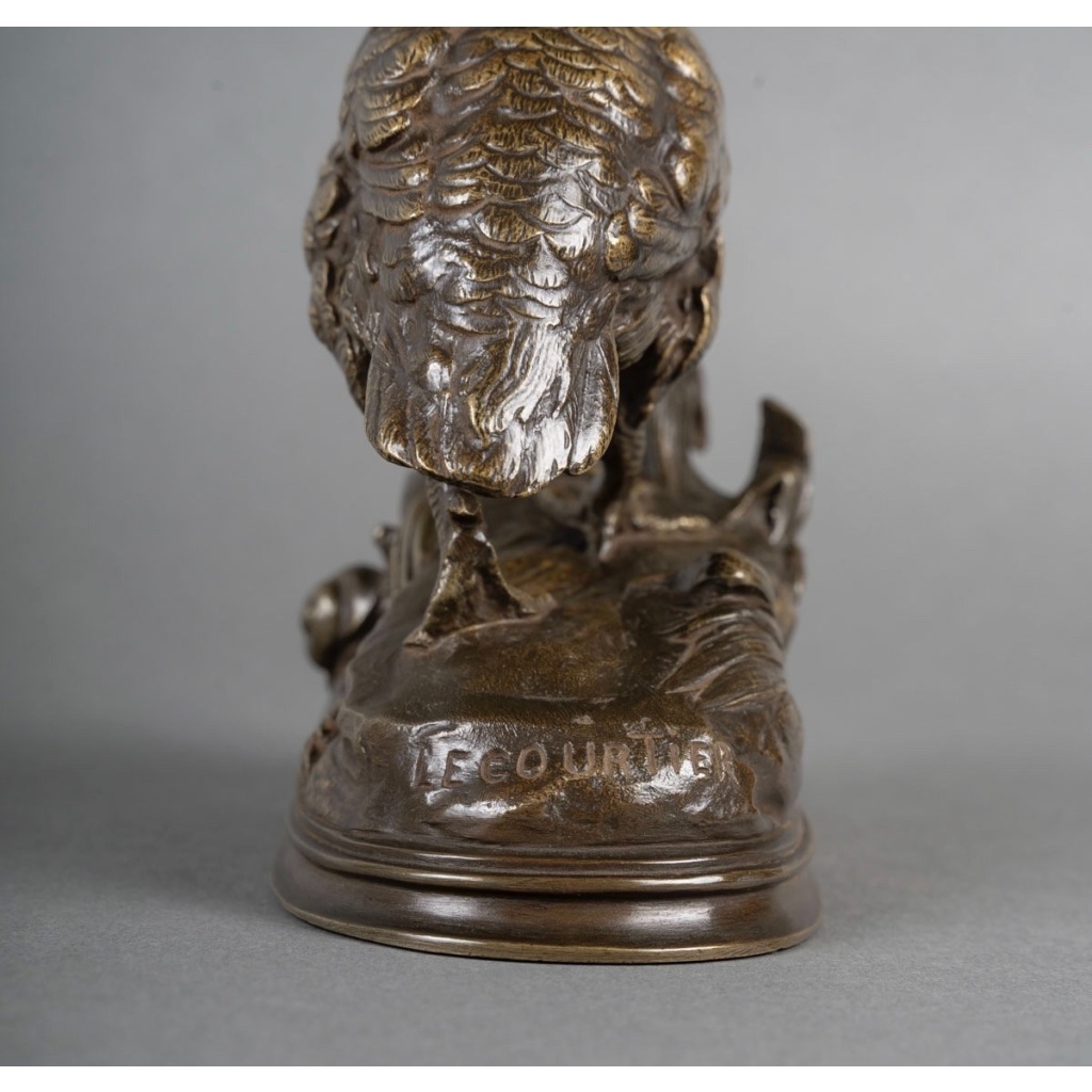 Sculpture – La Perdrix Et L’Escargot , Prosper Lecourtier (1851-1924) – Bronze 10 Sculpture – La Perdrix Et L’Escargot , Prosper Lecourtier (1851-1924) – Bronze 10