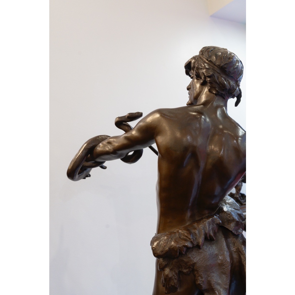Sculpture – Le Charmeur De Serpent , Eugène Marioton (1857-1933) – Bronze 6 Sculpture – Le Charmeur De Serpent , Eugène Marioton (1857-1933) – Bronze 6