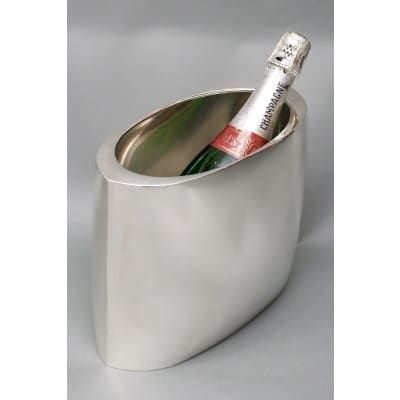 DE VECCHI – Vase/Rafraichissoir en argent massif design Italien 1970