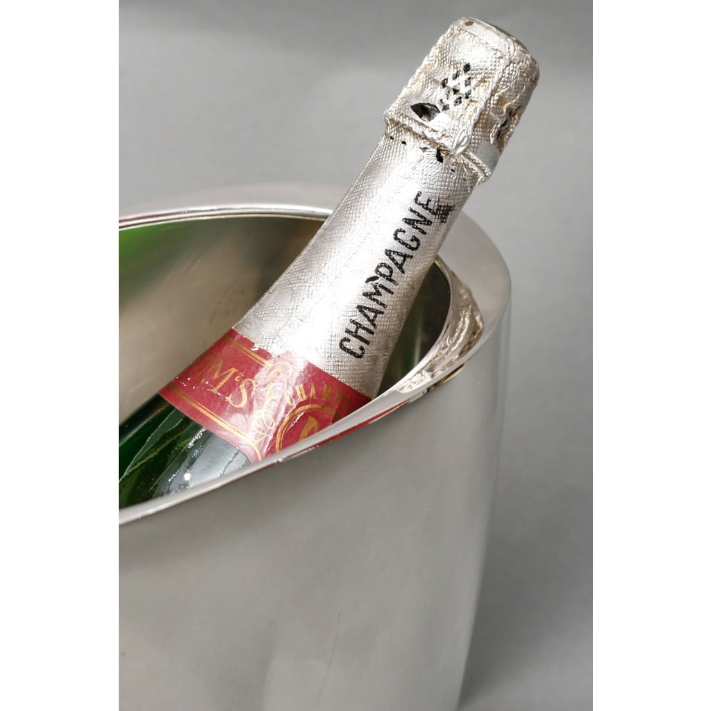 DE VECCHI – Vase/Rafraichissoir en argent massif design Italien 1970 4