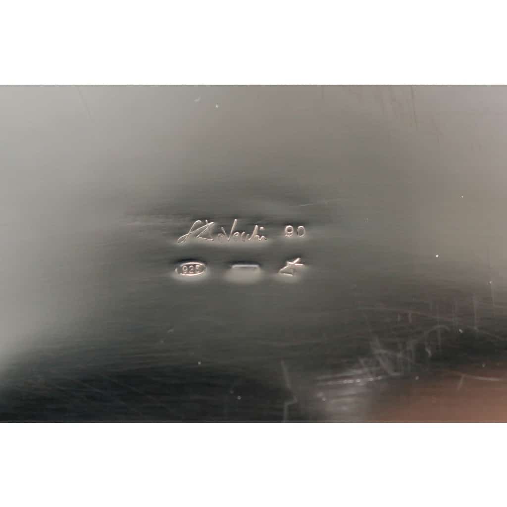 DE VECCHI – Vase/Rafraichissoir en argent massif design Italien 1970 14