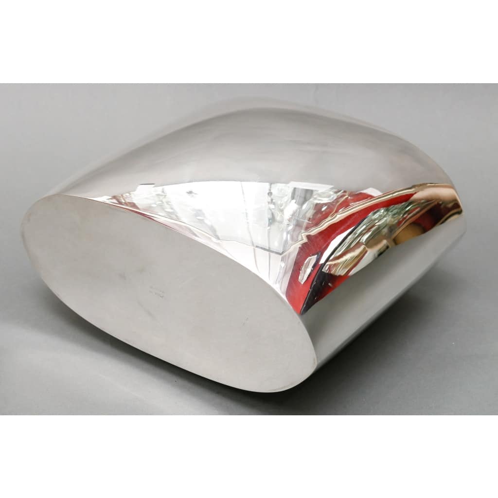 DE VECCHI – Vase/Rafraichissoir en argent massif design Italien 1970 15