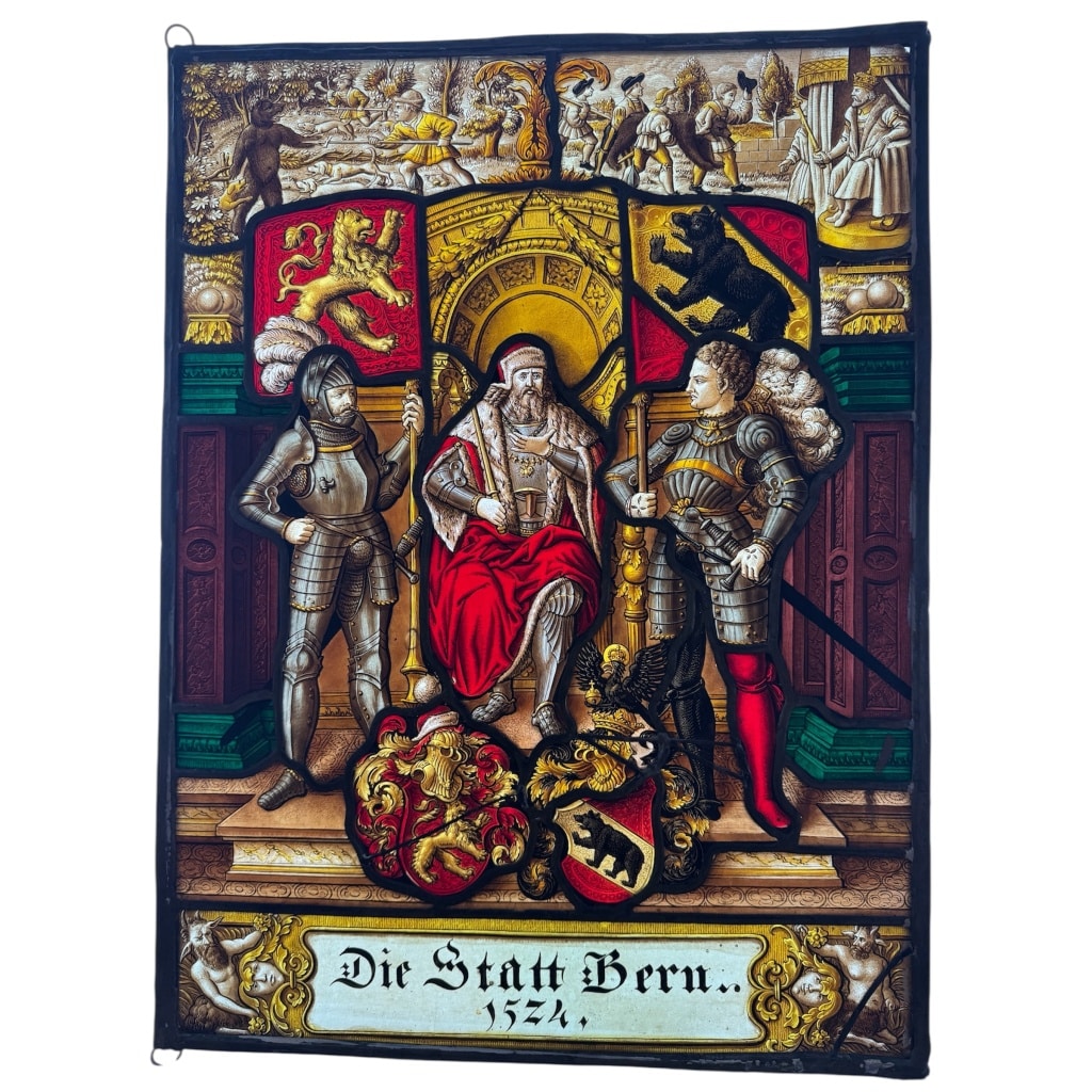 Vitrail style renaissance canton de Bern H48CM L36CM 12