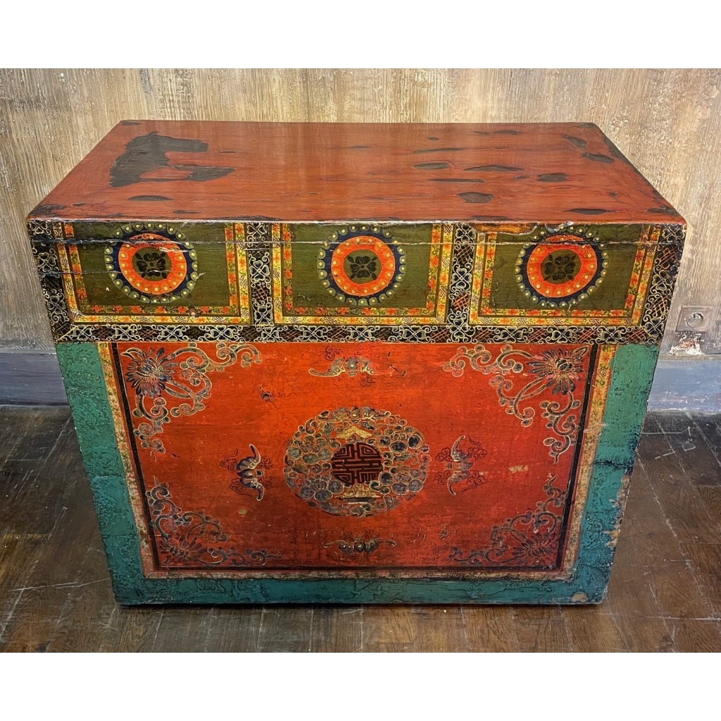 Buffet ancien chinois 4 portes + 2 tiroirs 3