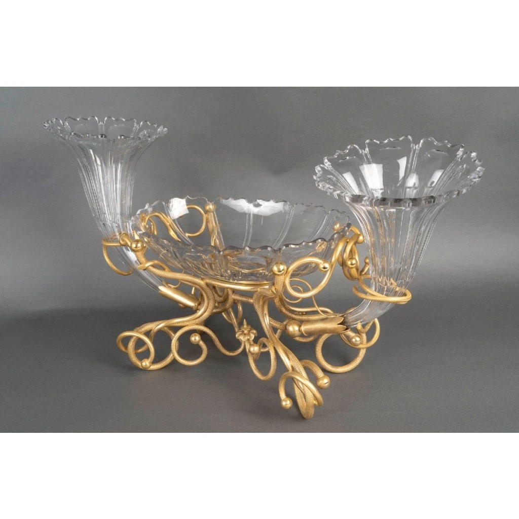 Centre de table aux cornes – Cristal et bronze doré, fin XIXᵉ siècle 6