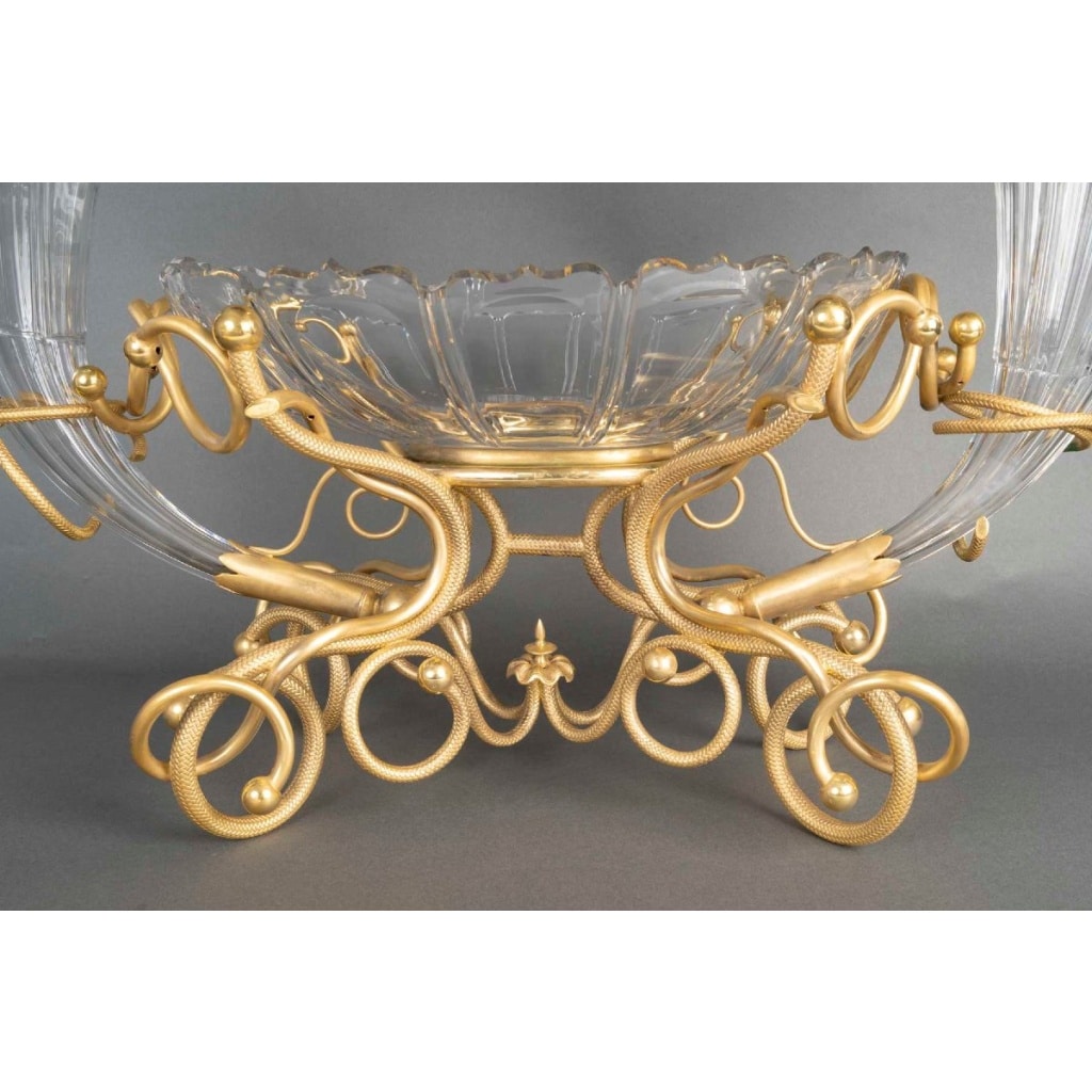 Centre de table aux cornes – Cristal et bronze doré, fin XIXᵉ siècle 4