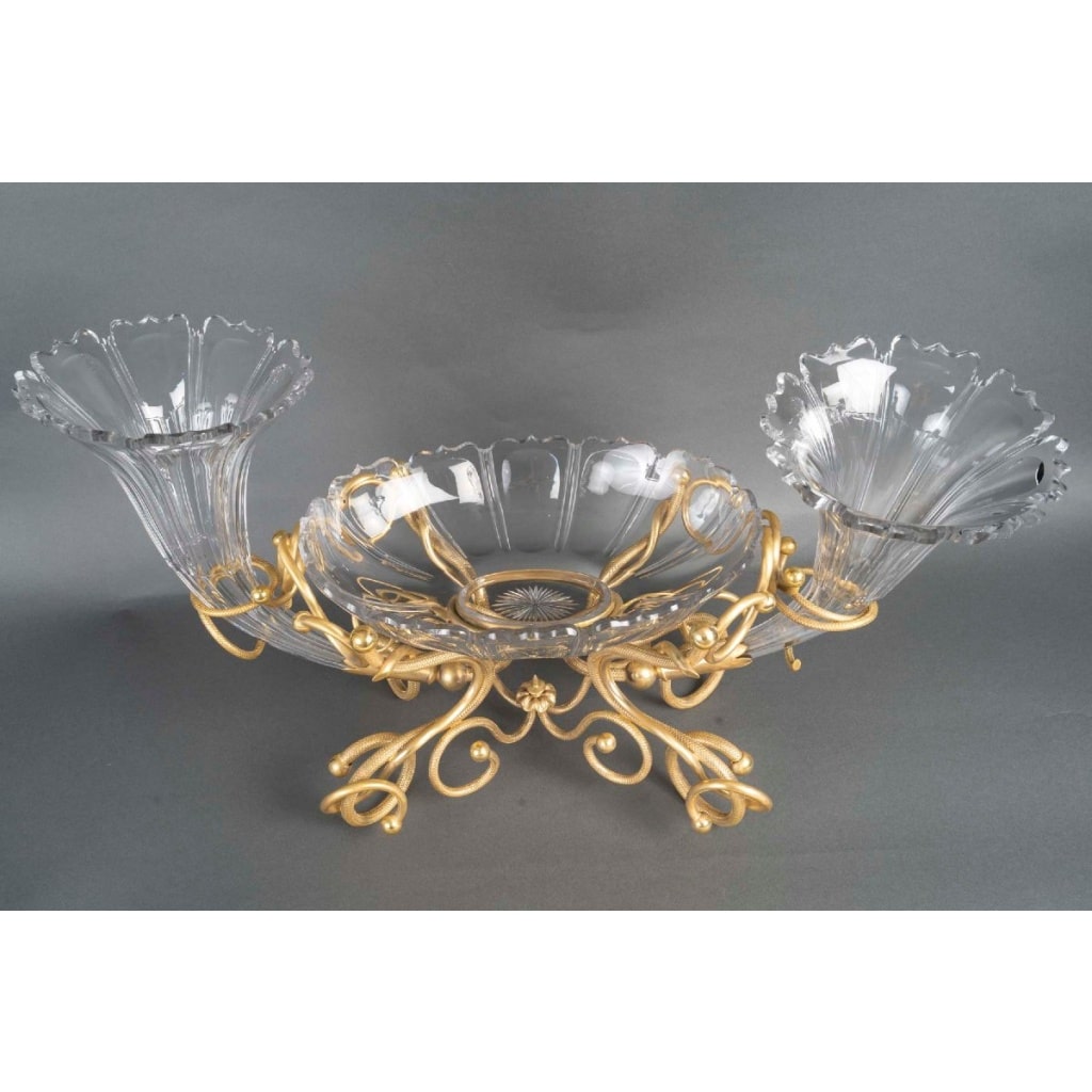 Centre de table aux cornes – Cristal et bronze doré, fin XIXᵉ siècle 3