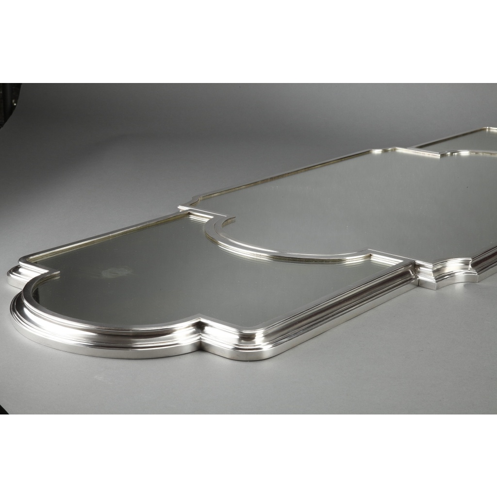 SURTOUT DE TABLE EN METAL ARGENTE dans son coffre en chêne Fin XIXe 10 SURTOUT DE TABLE EN METAL ARGENTE dans son coffre en chêne Fin XIXe 10