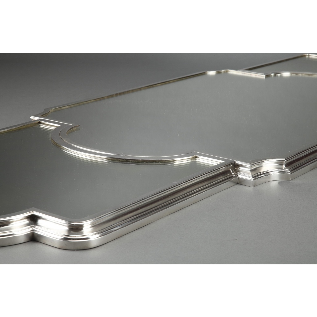 SURTOUT DE TABLE EN METAL ARGENTE dans son coffre en chêne Fin XIXe 8 SURTOUT DE TABLE EN METAL ARGENTE dans son coffre en chêne Fin XIXe 8