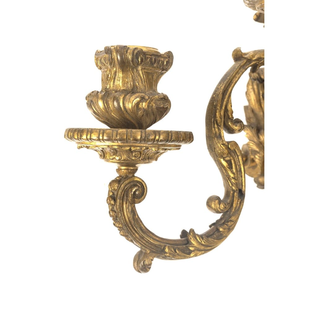 Paire d&rsquo;appliques de style Régence en bronze doré. XIXème siècle 10