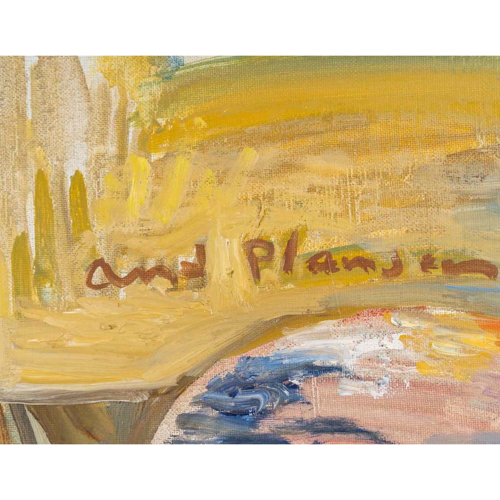 André Planson (1898-1981) – Femme nue alanguie dans un champ de blé, huile sur toile 7