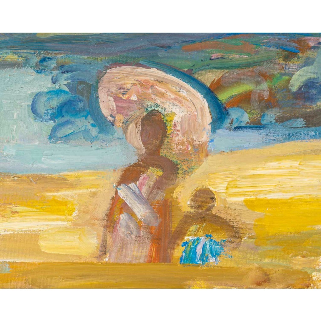 André Planson (1898-1981) – Femme nue alanguie dans un champ de blé, huile sur toile 9