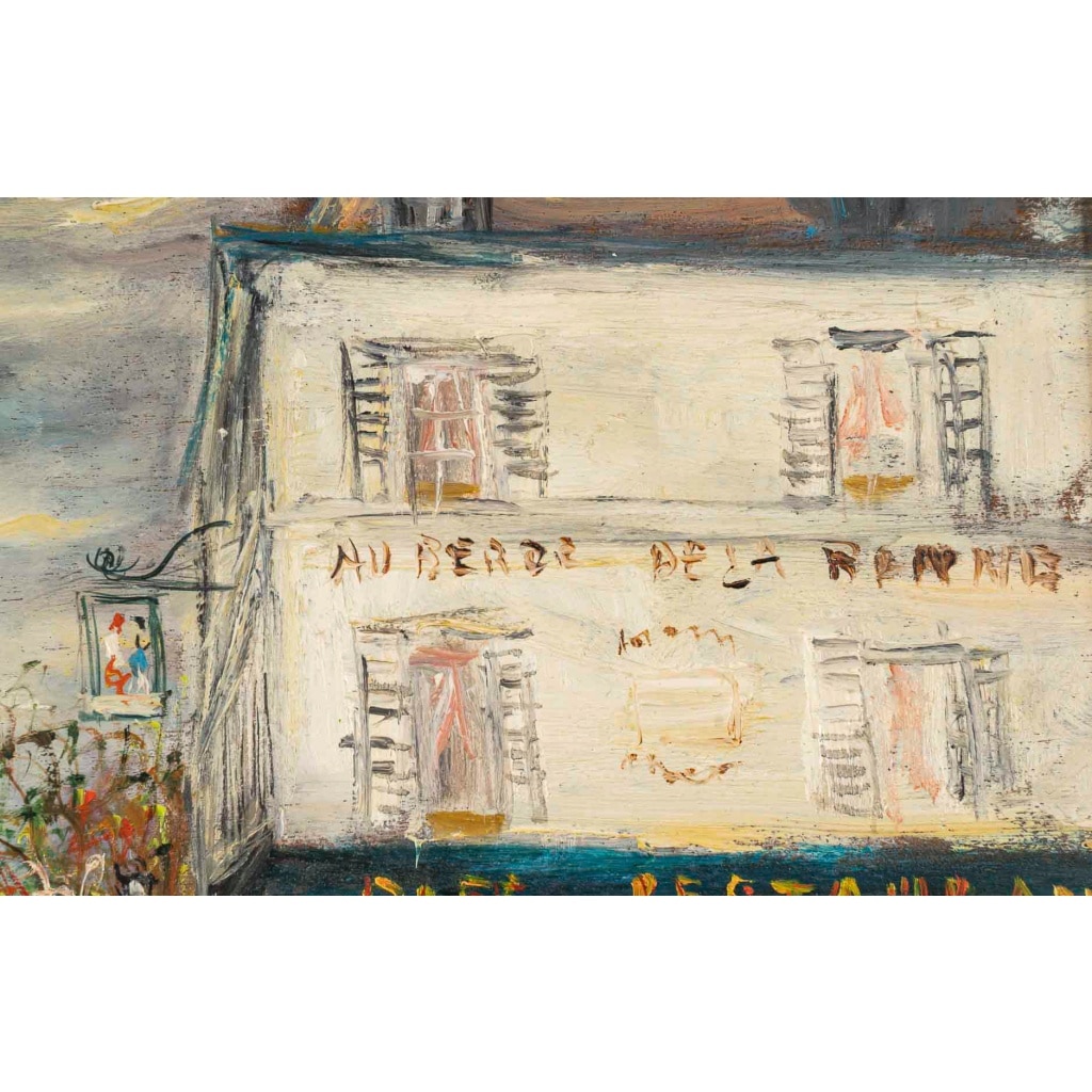 Serge Belloni (1925-2005) – La Rue des Saules en Automne huile sur bois vers 1970 6