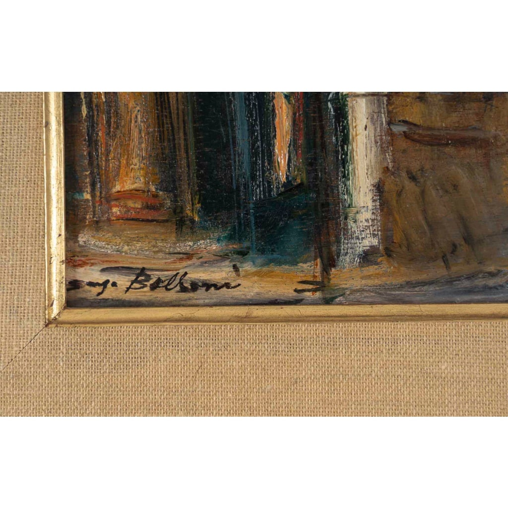 Serge Belloni (1925-2005) – La Rue des Saules en Automne huile sur bois vers 1970 7