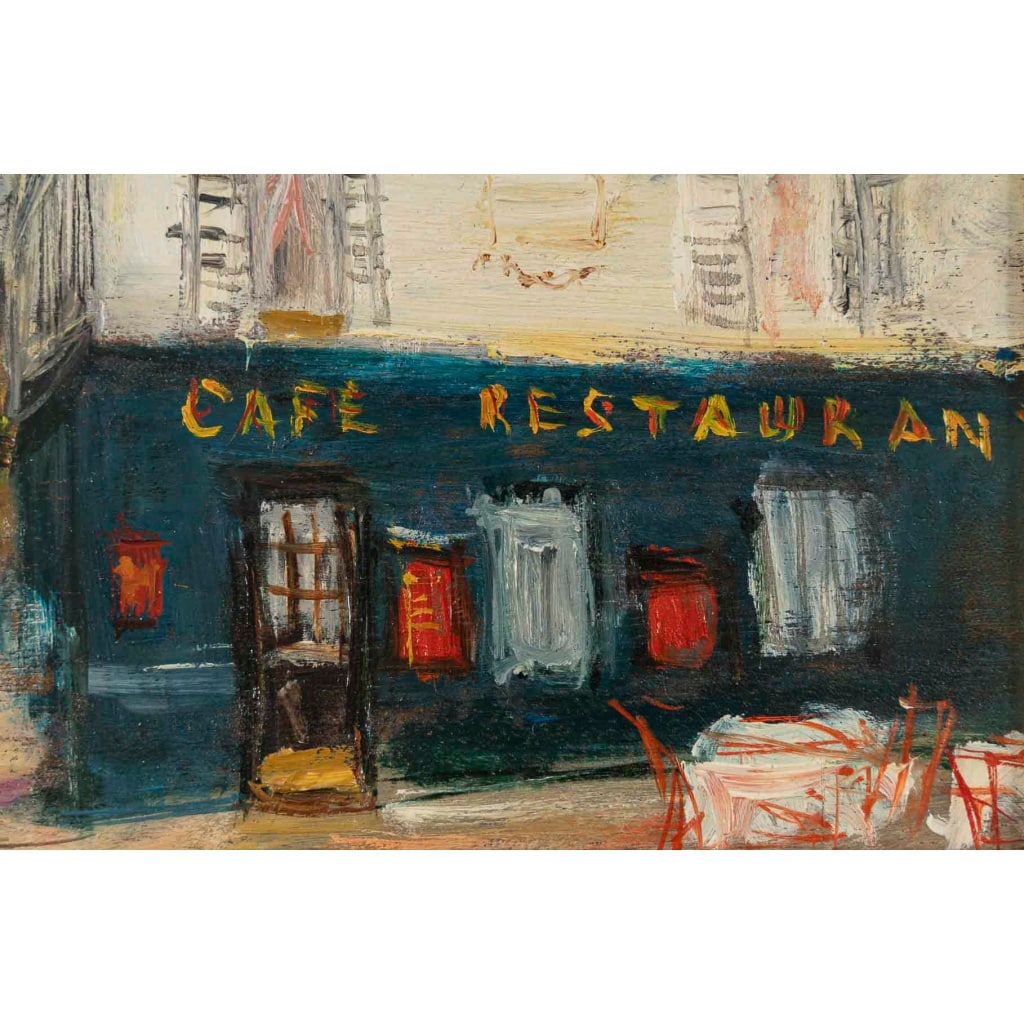 Serge Belloni (1925-2005) – La Rue des Saules en Automne huile sur bois vers 1970 9