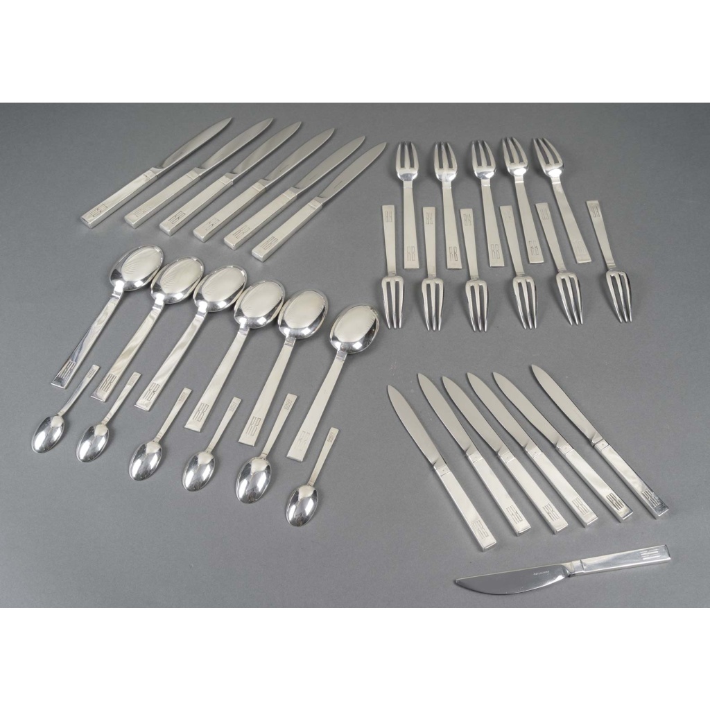 Jean-Élysée Puiforcat (1897–1945) – Service « Antibes » en argent massif, 36 pièces 4