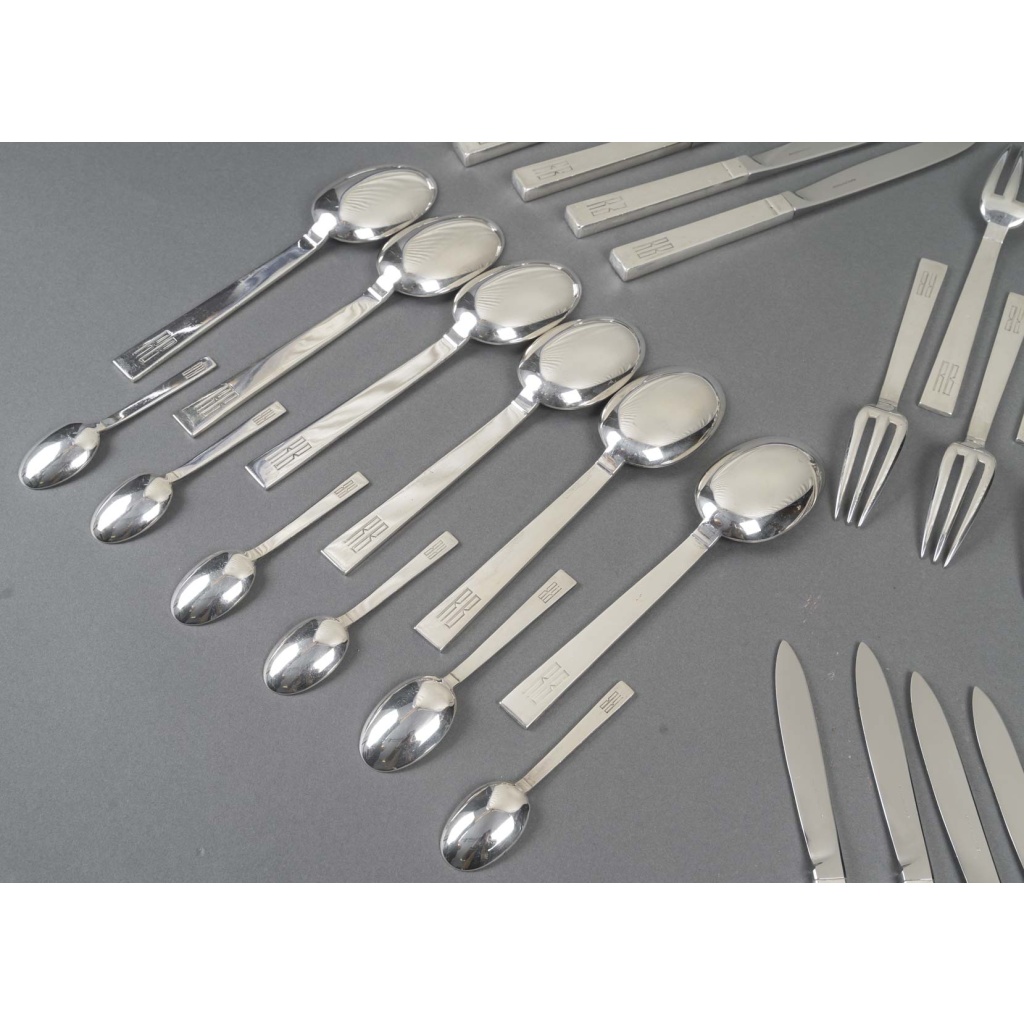 Jean-Élysée Puiforcat (1897–1945) – Service « Antibes » en argent massif, 36 pièces 8